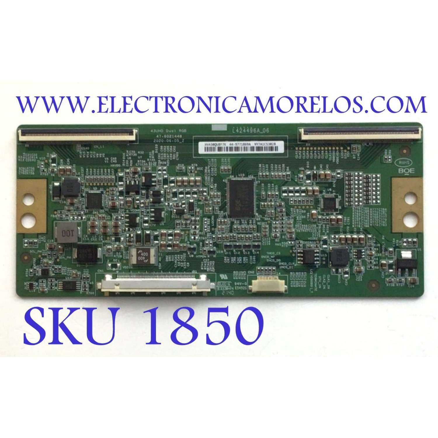 T-CON PARA TV SONY / NUMERO DE PARTE 44-9771869A / 47-6021448 / HV430QUBF7K / NY7A1CS3028 / NUMERO DE PANEL YSCM043CCO11 / MODELO KD-43X80K / KD-43X80K